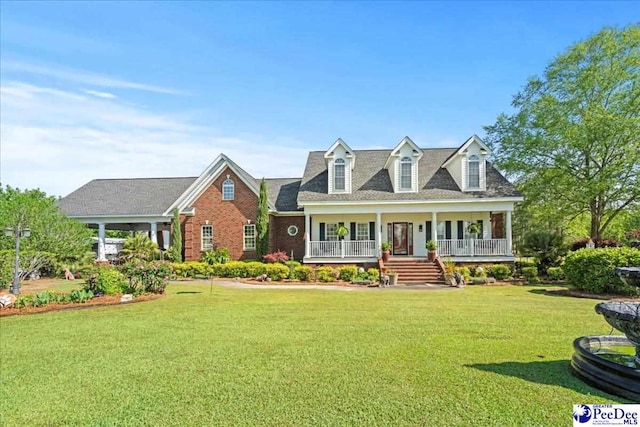 526 Shannon Rd, Marion, SC 29571 - cape cod home featuring a front yard and covered porch