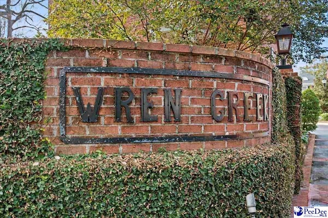 view of community sign