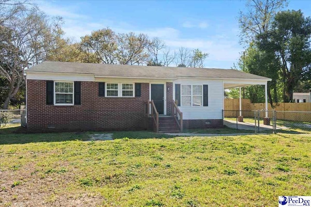 1933 3rd Loop Unit A, Florence, SC 29501 - view of front facade featuring crawl space and a carport
