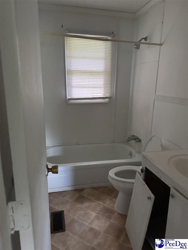2122 Williams Gibbons Rd, Turbeville, SC 29162 - bathroom featuring vanity, toilet,  shower combination, and tile patterned flooring