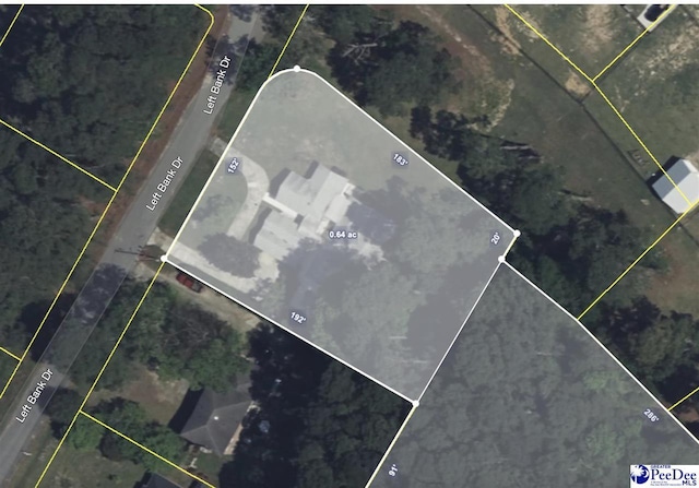 1040 Left Bank Dr, Florence, SC 29501 - aerial overview of property's location with property boundaries highlighted