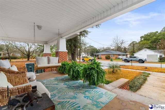 view of patio with a porch