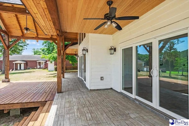 deck featuring ceiling fan