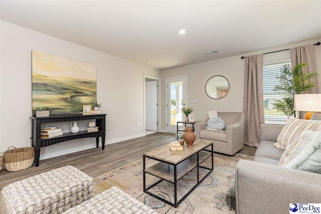 597 Strawberry Field Way, Galivants Ferry, SC 29544 - living room featuring light wood-type flooring, baseboards, and recessed lighting