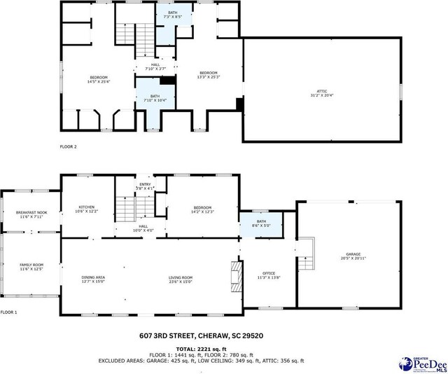 607 Third St, Cheraw, SC 29520 - floor plan