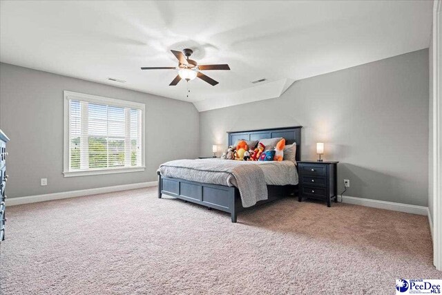 3106 Wainwright Ct, Florence, SC 29501 - bedroom with baseboards, light carpet, and ceiling fan