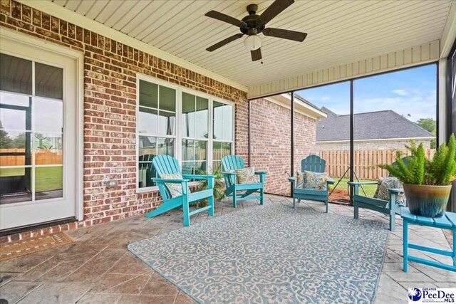 3106 Wainwright Ct, Florence, SC 29501 - view of patio featuring a ceiling fan