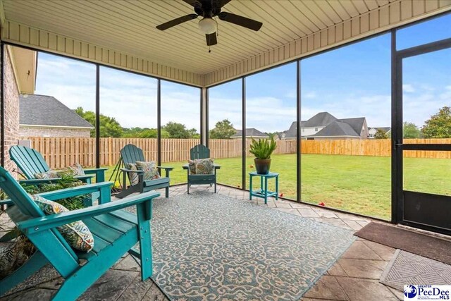 3106 Wainwright Ct, Florence, SC 29501 - sunroom featuring a ceiling fan and healthy amount of natural light