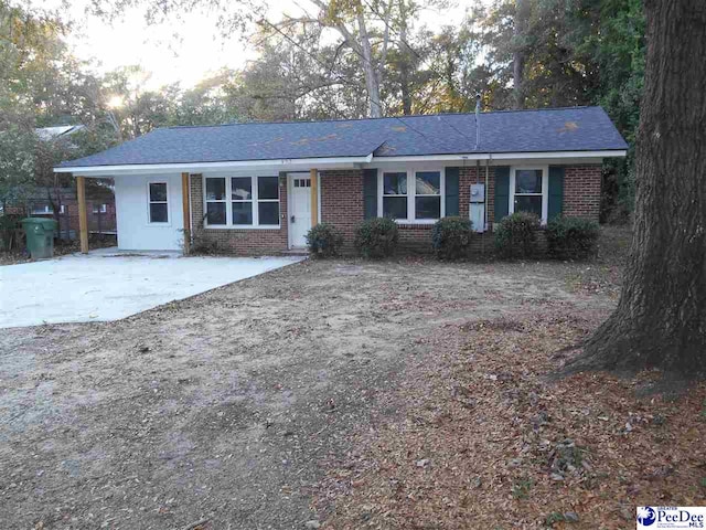 view of ranch-style home