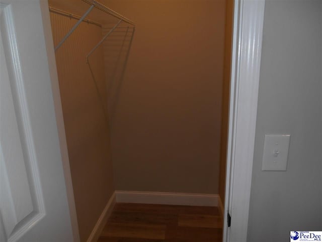 walk in closet featuring dark hardwood / wood-style floors