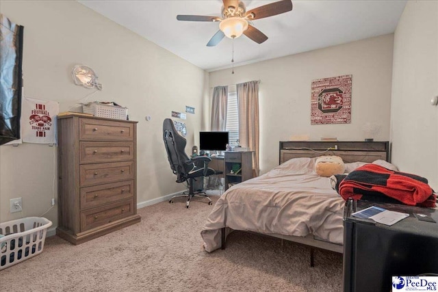 1200 Turtle Dove Dr, Effingham, SC 29541 - bedroom featuring light carpet, an office area, a ceiling fan, and baseboards