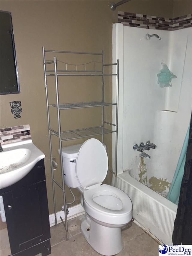 215 Crown Cir, Florence, SC 29501 - full bathroom featuring tile patterned flooring, vanity, shower / bathtub combination with curtain, and toilet