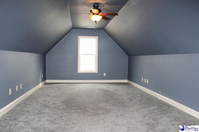 610 Garden Rose Ct, Greer, SC 29651 - bonus room with carpet, ceiling fan, and vaulted ceiling