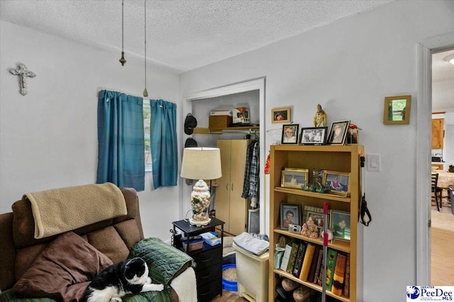 1017 Big Swamp Rd, Pamplico, SC 29583 - living area with a textured ceiling and wood finished floors