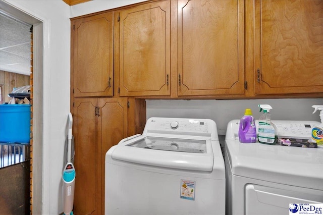 1017 Big Swamp Rd, Pamplico, SC 29583 - laundry area featuring washing machine and dryer and cabinet space