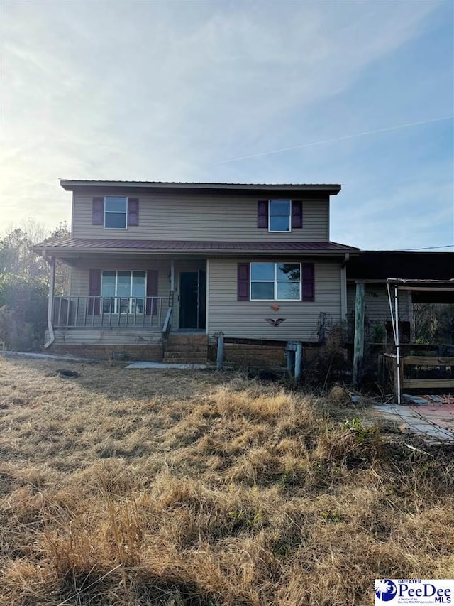 view of front of property with a porch