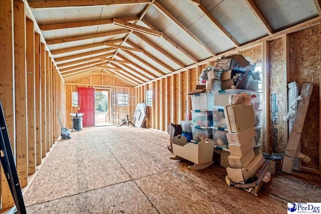 view of unfinished attic