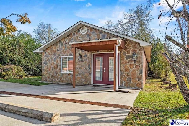 exterior space featuring french doors