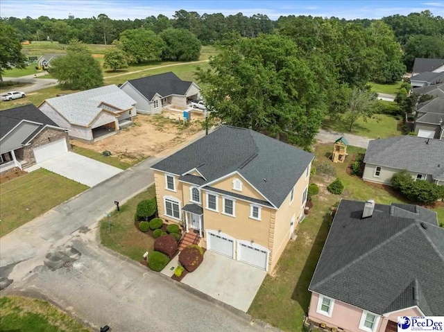 aerial view of residential area