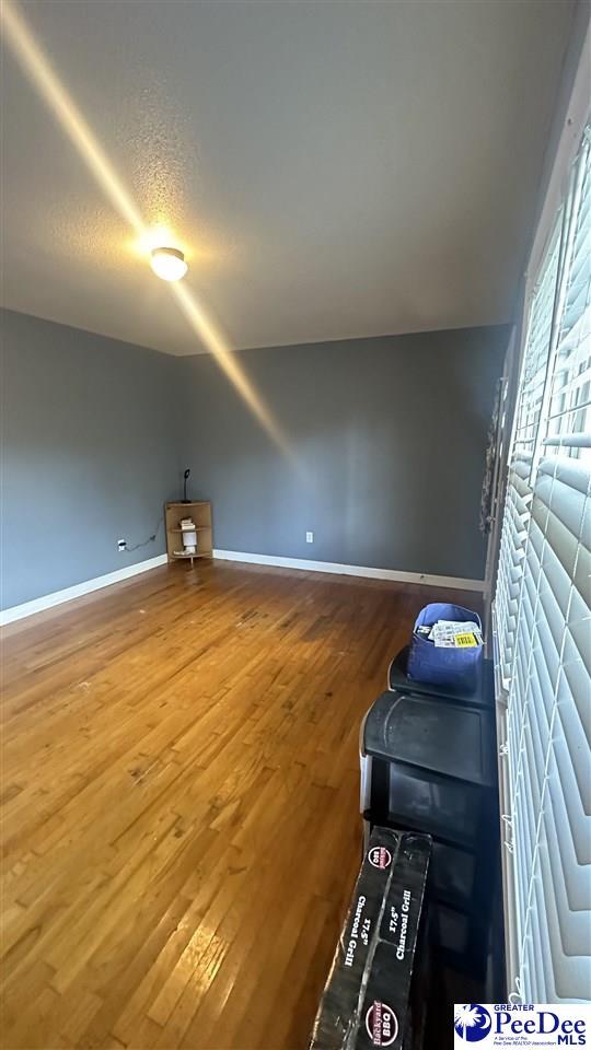 additional living space with hardwood / wood-style flooring and a textured ceiling