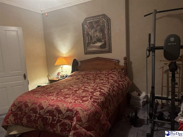 bedroom featuring ornamental molding