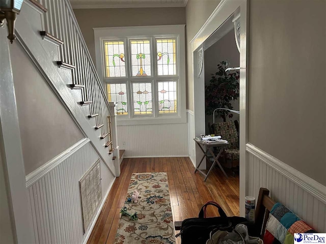 doorway featuring hardwood / wood-style floors