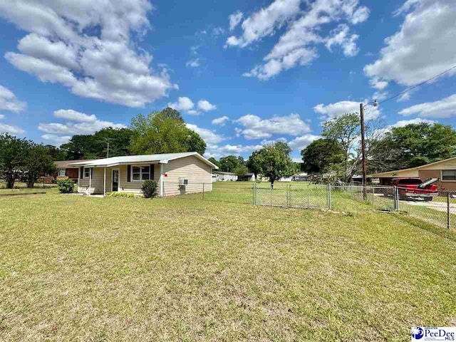 view of yard with fence