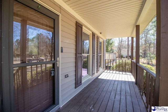 deck with a porch