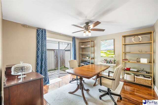 500UNIT31 Woodland, Florence, SC 29501 - home office with ceiling fan and wood finished floors