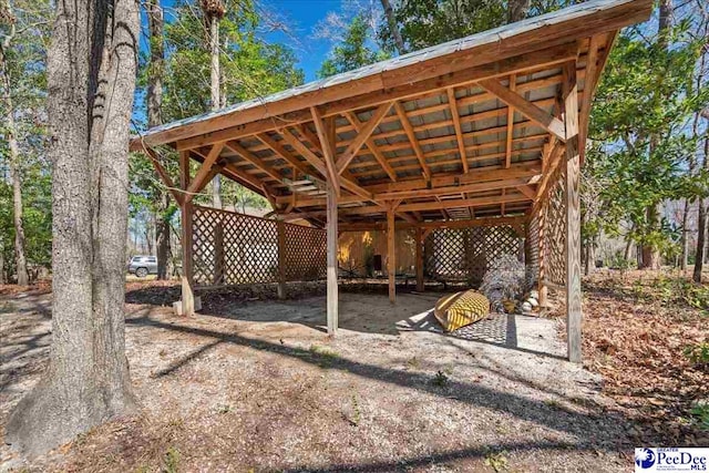 exterior space with a detached carport