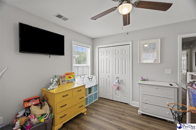 515 Young St, Darlington, SC 29532 - rec room with a ceiling fan and wood finished floors