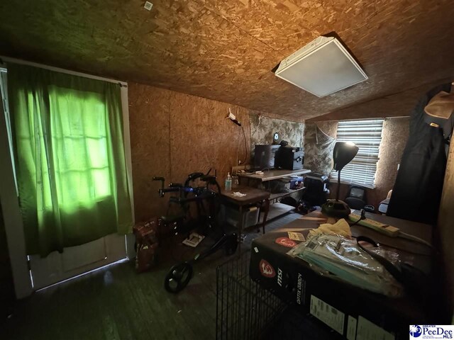 interior space with vaulted ceiling