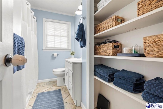 3900 Claussen Rd, Florence, SC 29505 - full bathroom featuring ornamental molding, tile patterned flooring, and vanity