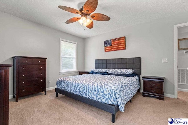 3900 Claussen Rd, Florence, SC 29505 - carpeted bedroom with a textured ceiling and ceiling fan
