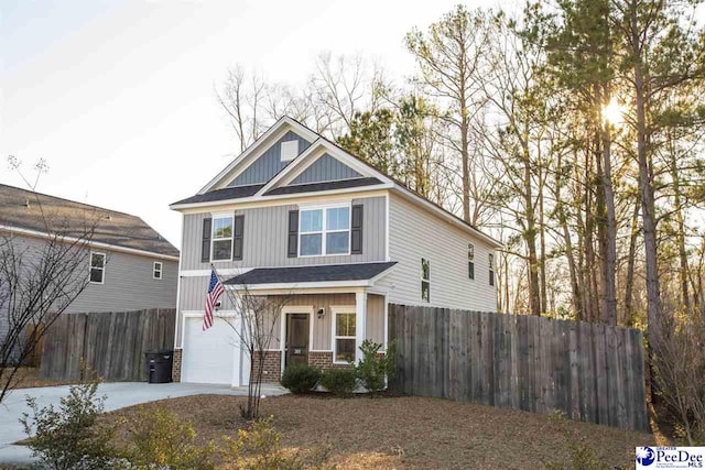 view of front of home with a garage