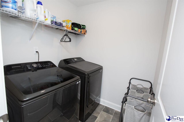 laundry area featuring washer and dryer