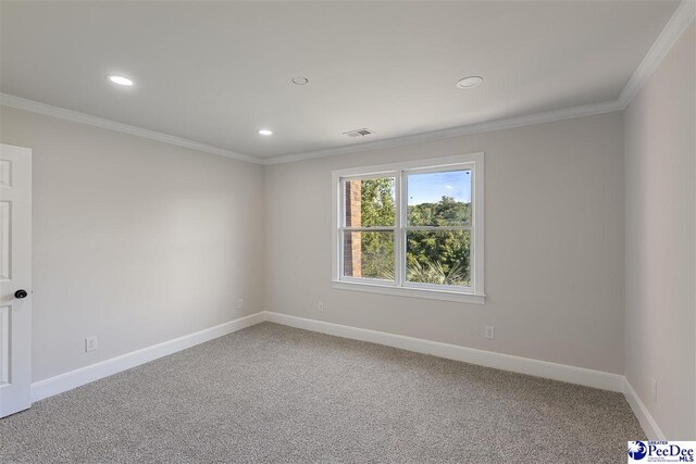 400 Millstone Rd, Florence, SC 29505 - empty room with light colored carpet, baseboards, crown molding, and recessed lighting