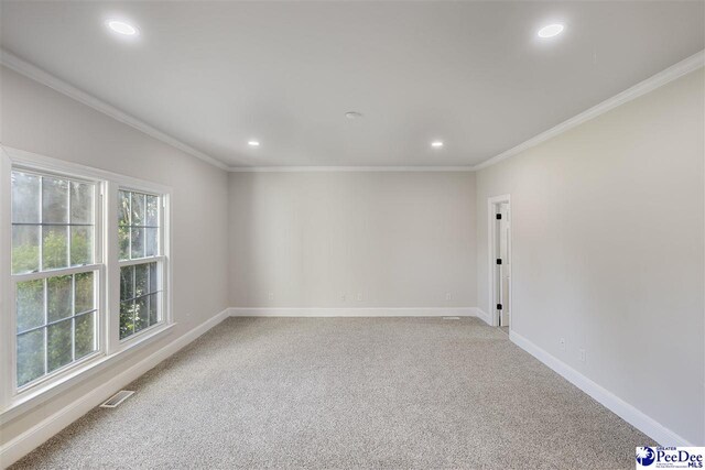 400 Millstone Rd, Florence, SC 29505 - empty room with recessed lighting, light carpet, baseboards, and ornamental molding