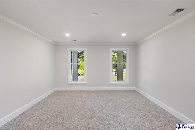 400 Millstone Rd, Florence, SC 29505 - spare room with recessed lighting, baseboards, light colored carpet, and crown molding
