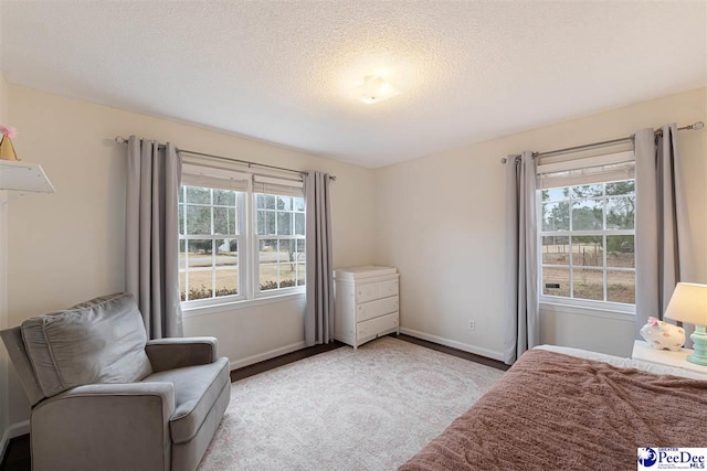 bedroom featuring a textured ceiling