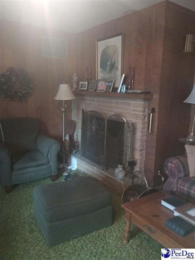 1815 Hampton Dr, Florence, SC 29505 - living area with a fireplace