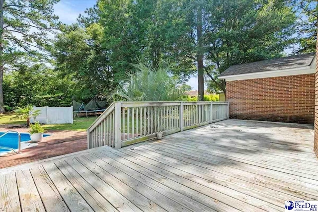 1526 Hunter St, Florence, SC 29505 - deck with a trampoline