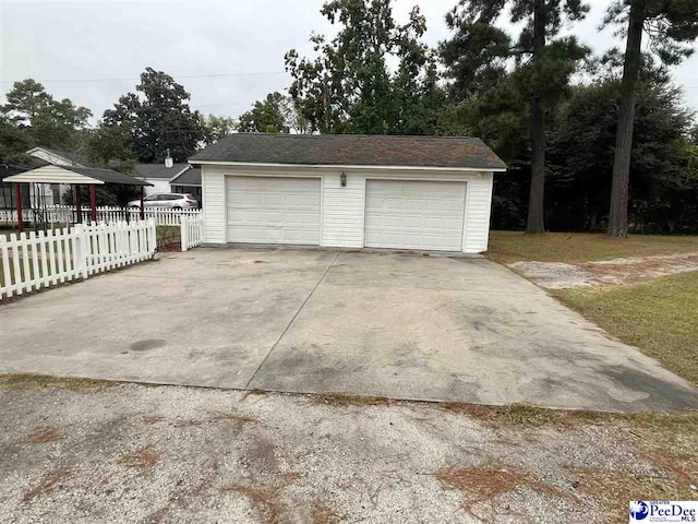 view of garage