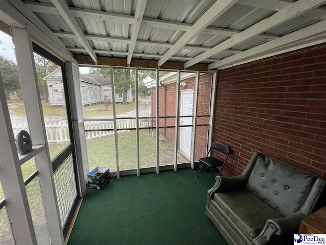 view of unfurnished sunroom