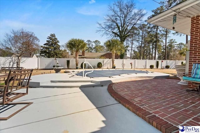 view of patio featuring a fenced backyard