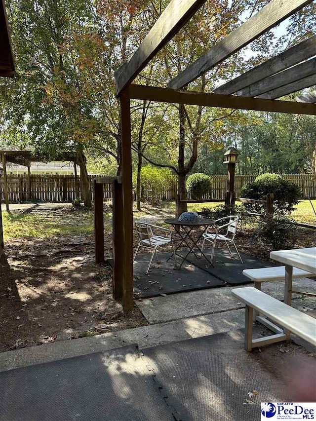 exterior space featuring a pergola