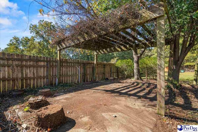 view of patio / terrace featuring a pergola