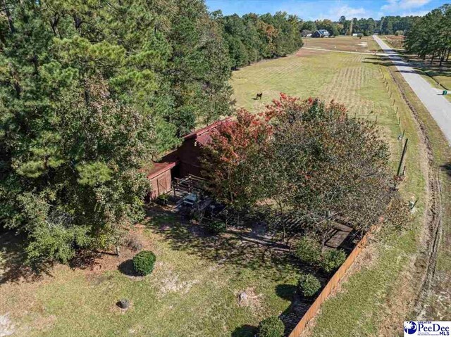 bird's eye view with a rural view