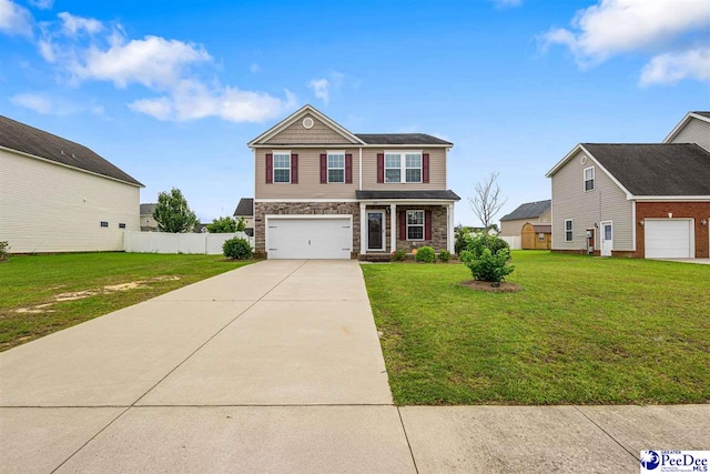 1224 Barn Owl Rd, Effingham, SC 29541 - view of front of house featuring driveway, stone siding, and an attached garage