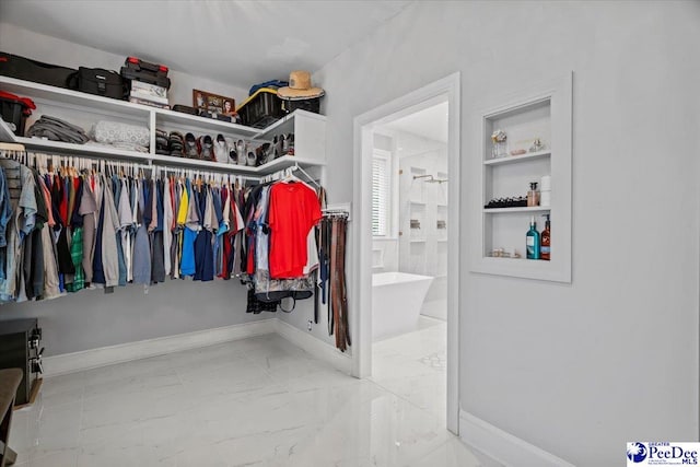 view of walk in closet